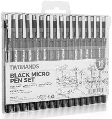 TWOHANDS Micro Fineliner Stifte 12 Farben, 0.25mm Ultrafeine Spitze, Wasserfest, für Künstler und Illustratoren, perfekt