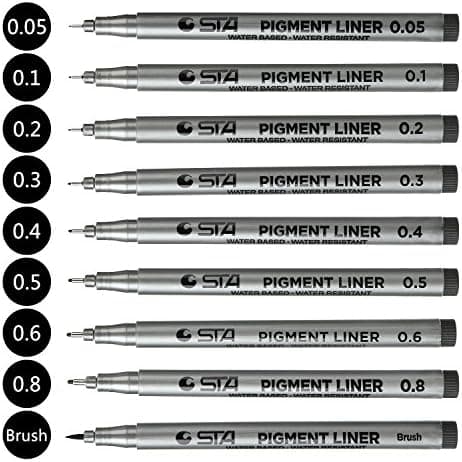 Fineliner Stifte Wasserfesten Pigmentliner Set - Ideal für Künstler und Ingenieure zur Zeichnung von Office-Dokumenten u