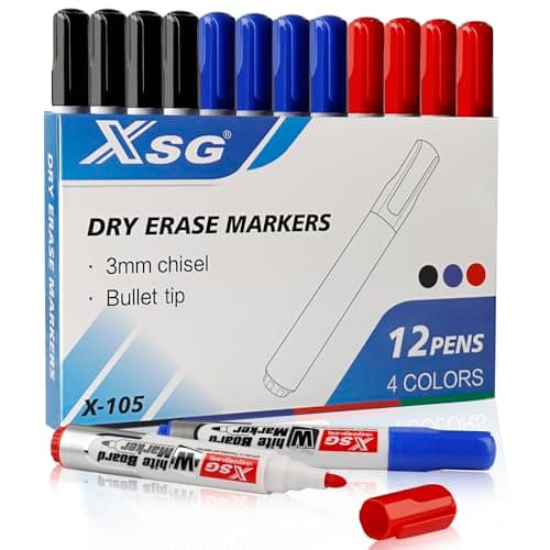 Whiteboard Marker 12er Pack Trocken Abwischbar Rundspitze 3mm Perfekt für Schule Büro Zuhause