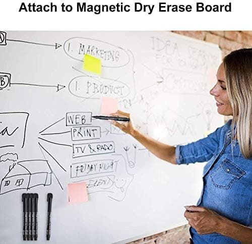 Magnetische Whiteboard Marker Weißwandstifte 12 Stücke Schwarz für Schule und Büro