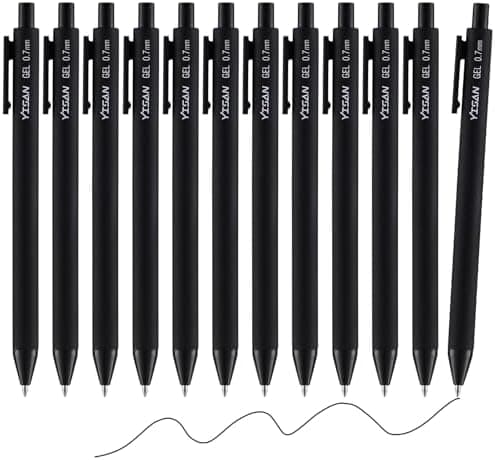 YISAN Schwarz Gelschreiber 12 Pack 0,7mm für Notizen
| YISAN Einziehbarer Kugelschreiber in Schwarz 12 Pack 0,7mm
| YIS