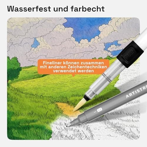 Artistro Fineliner Stifte Set, Wasserfest Tuschestifte, Zeichnen und Illustration, Kalligraphie und Handlettering, 2 Stü