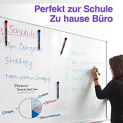 Whiteboard Marker 12 Farbe + Schwamm Magnete + Lehrer Zubehör + Schule Zuhause Büro + Abwischbare Stifte + Magnettafel