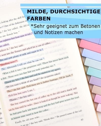 [12er-Pack] Ästhetische Textmarker für Schüler und Studierende mit weicher Keilspitze, No Bleed Bible Highlighter Pastel