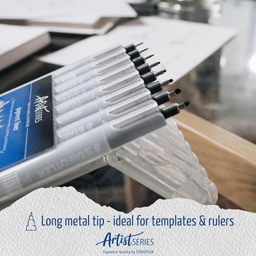 Staedtler Fineliner Schwarz, Set mit 6 Linienbreiten, hohe Qualität, Dokumentenecht, Montage, 308 SB6P
| Staedtler Pigm