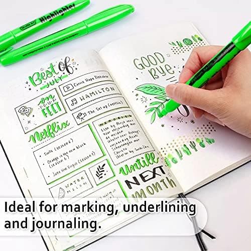 Shuttle Art Textmarker, 30 Stifte, Grün, schnell trocknender, ungiftiger, fluoreszierender Markierer für Erwachsene und