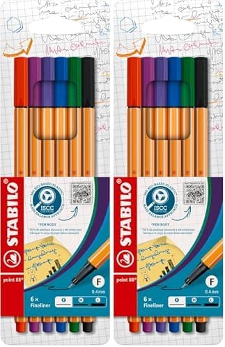 STABILO Fineliner point 88-10er Pack Standardfarben für Kritikler in der Büro- und Schulnutzung mit feinen Linien undmul