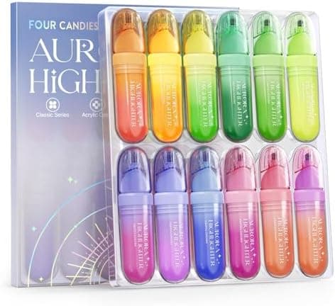 Four Candies 8PCS schnelles Trocknen süße Pastell-Textmarker-Set, weiche Keilspitze, ideal für Bibeltextmarker, kein Aus