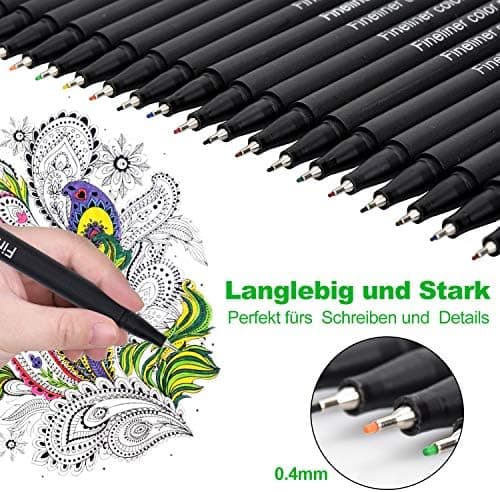 Fineliner Stifte Wasserfesten Pigmentliner Set - Ideal für Künstler und Ingenieure zur Zeichnung von Office-Dokumenten u