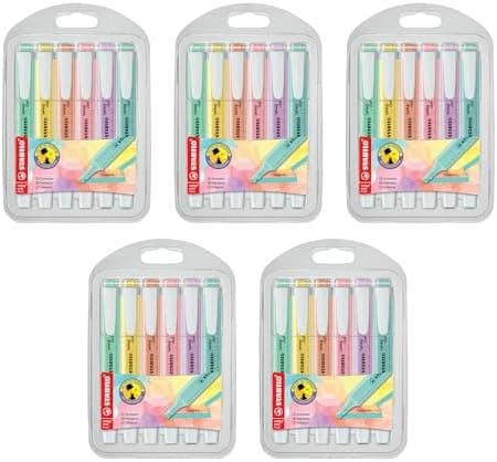 STABILO Textmarker swing cool Pastel für Kinder - Schulzweck - 14er Pack - Unenschädliche Farben - Schulbuch UV-Unterstr