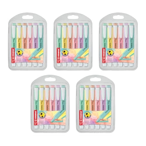STABILO Textmarker swing cool Pastel für Kinder - Schulzweck - 14er Pack - Unenschädliche Farben - Schulbuch UV-Unterstr