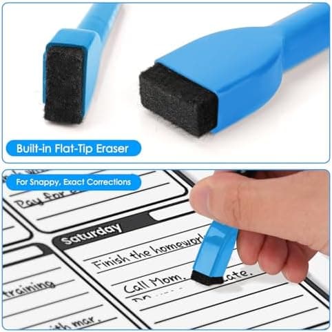 Maxtek Magnetische Whiteboard Marker - 6 Farben, abwischbar, 1-2 mm Linie, ideal für Zuhause, Schule & Büro (6 Stück) Gl