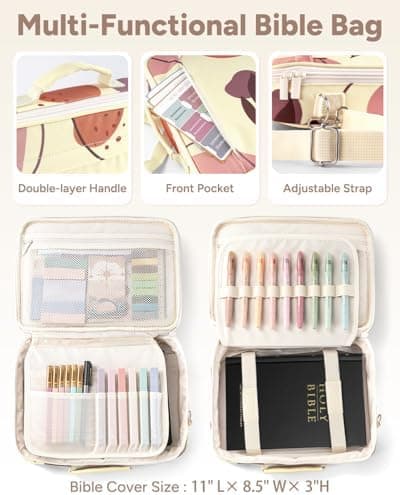 WEMATE 76 Bibelstudienzubehör mit Bibeletui &amp; 15 Textmarkern, perfekt für Bibel Journaling, christliche Geschenke fü