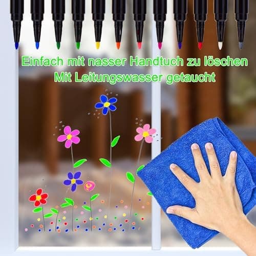 Magnetische Whiteboard Marker Weißwandstifte 12 Stücke Schwarz für Schule und Büro