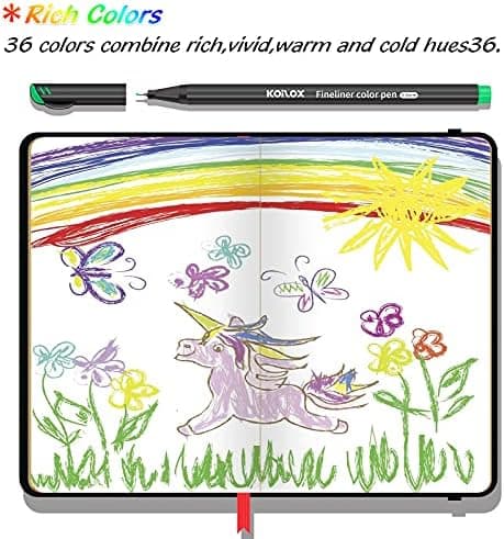 Koilox Fineliner Stifte Set 36 Farben für Zeichnen und Skizzen
| Koilox Fineliner Stifte Set 0,4 mm Spitze für Journali