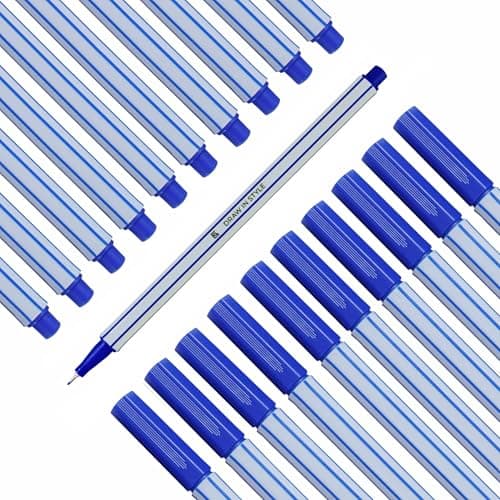 10x Fineliner Schwarz für Precises Schreiben und Zeichnen im Büro und zu Hause
| 10x Metallgefaserte Fineliner mit fein