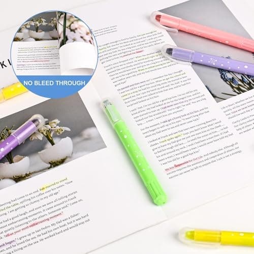 Bibel Textmarker, 12 Farben, No Bleed Dry Fast Highlighter für Tagebuch, Bibel oder Notizbuch im Büro oder Schule
