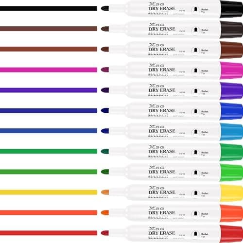 Schwarz Abwischbare Whiteboard Marker 72 Stück für Schule und Büro
| 6 Farben Schwarz Abwischbare Whiteboard Stifte Fei