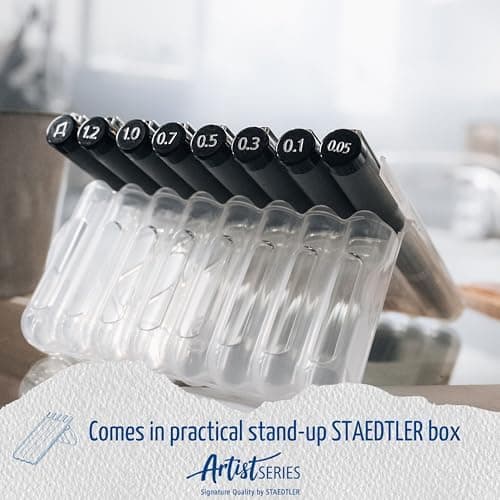 Staedtler Fineliner Schwarz, Set mit 6 Linienbreiten, hohe Qualität, Dokumentenecht, Montage, 308 SB6P
| Staedtler Pigm