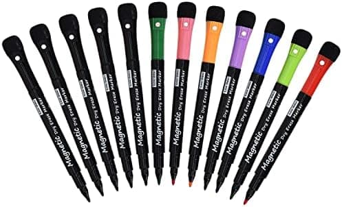 Whiteboard Marker Magnetisch Schwamm 2 in 1 8 Farben Trocken Abwischbar Rundspitze 1-2mm Zuhause Schule Büro