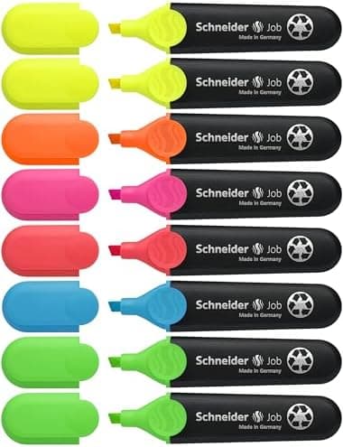 Schneider Job 150 Pastell Textmarker - aus recyceltem Kunststoff, ausgezeichnet mit Der blaue Engel - Sortiert in türki