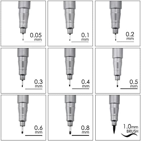 Fineliner Stifte Wasserfesten Pigmentliner Set - Ideal für Künstler und Ingenieure zur Zeichnung von Office-Dokumenten u