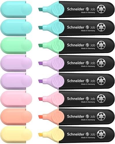 Schneider Job 150 Pastell Textmarker - aus recyceltem Kunststoff, ausgezeichnet mit Der blaue Engel - Sortiert in türki