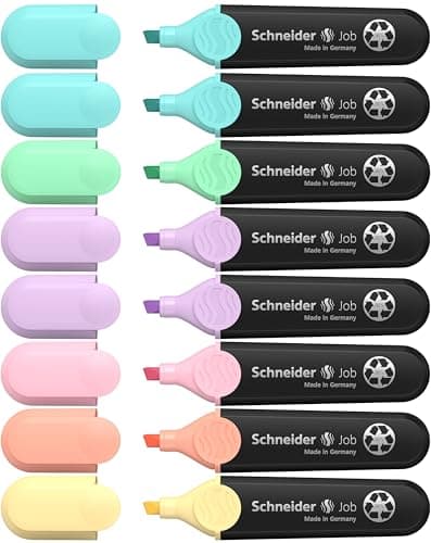Schneider Job 150 Pastell Textmarker - aus recyceltem Kunststoff, ausgezeichnet mit Der blaue Engel - Sortiert in türki