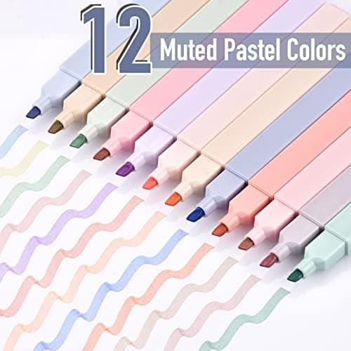 Ästhetische Textmarker, 12 PC Assorted Colors No Bleed Dry Fast Easy to Hold für Pastell Fans zur NotizenBei Bible-Plan