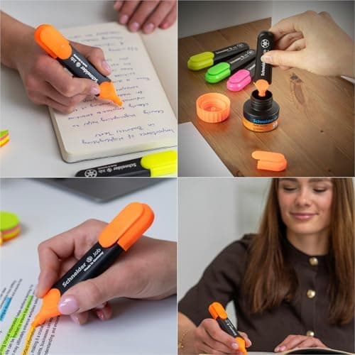 Schneider Job 150 Pastell Textmarker - recycelter Kunststoff, Der blaue Engel ausgezeichnet, 10er Pack rosé
