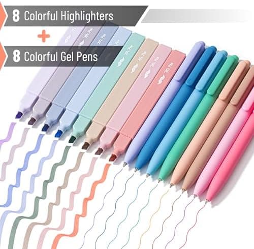 Mr. Pen Aesthetic Highlighter und Stifte - Keine Tintenausstrahlung, 16 Stück, 200 Transparente Klebestreifen, Bibelstif