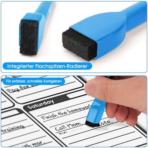 Maxtek Magnetische Whiteboard Marker - 12 Farben, abwischbar, Feinspitze 1-2 mm, für Zuhause, Schule & Büro (12 Stück) G