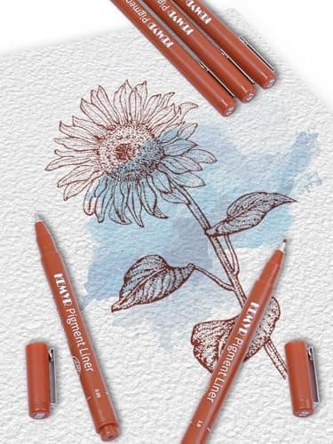 Fineliner Schwarz für Künstler - Wasselfest Zentangle Stifte & Pigment Liner Set (0.03mm-L), 22 Stück