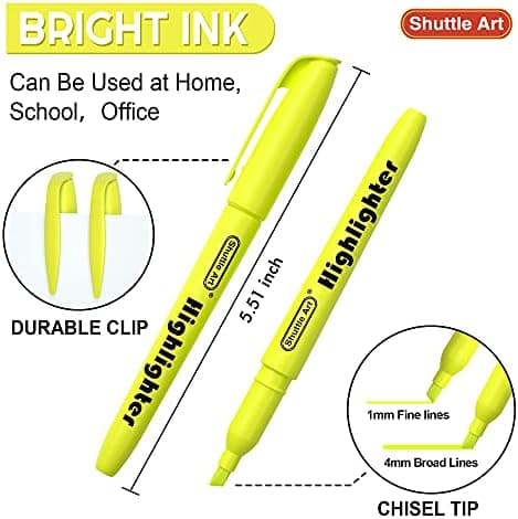 Shuttle Art Textmarker, 30 Stifte, Grün, schnell trocknender, ungiftiger, fluoreszierender Markierer für Erwachsene und
