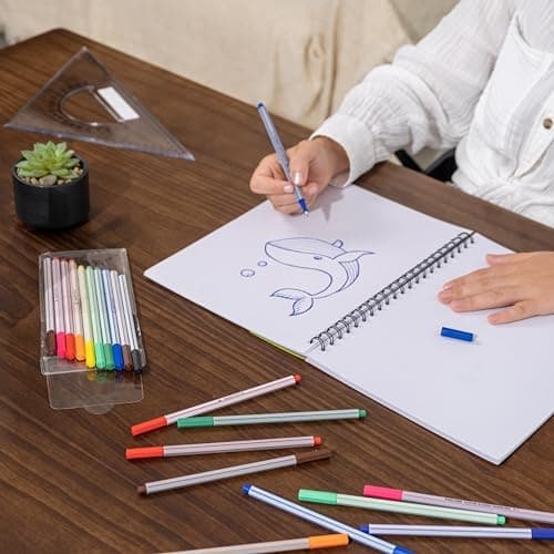 10x Fineliner Schwarz für Precises Schreiben und Zeichnen im Büro und zu Hause
| 10x Metallgefaserte Fineliner mit fein