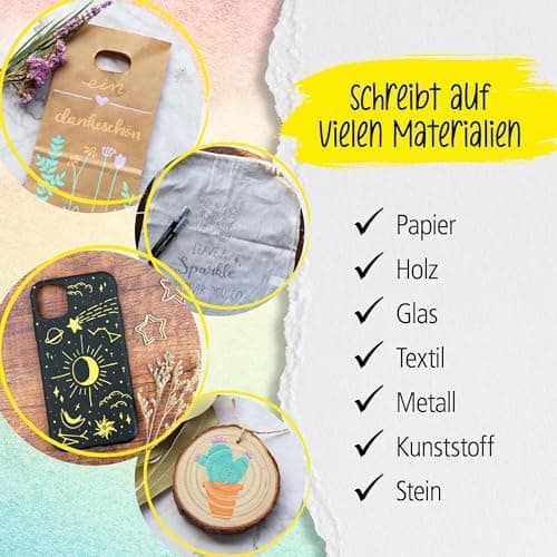Online 5x Fineliner Schwarz wasserbeständig | mit Brush Pen und Kalligrafie-Spitze | Black Handlettering-Set | Tuschesti