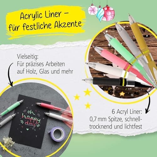 Online 5x Fineliner Schwarz wasserbeständig | mit Brush Pen und Kalligrafie-Spitze | Black Handlettering-Set | Tuschesti