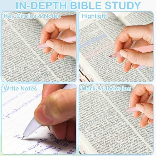 CANIPHA 12 nicht verlaufende Bibel Textmarker und 6 glatte Bibelstifte für Bibel-Lernzubehör, Bibel-Marker und Bibel-Tag
