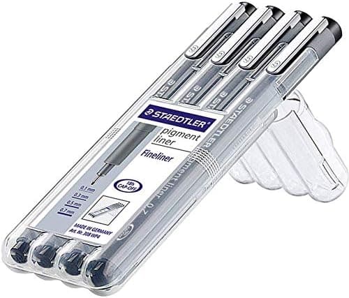 Staedtler Fineliner Schwarz, Set mit 6 Linienbreiten, hohe Qualität, Dokumentenecht, Montage, 308 SB6P
| Staedtler Pigm