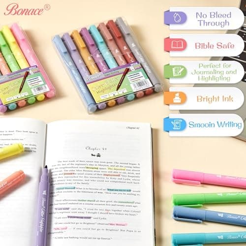 Silber Glitzer Bibel Textmarker, 12 Teiliges Farben	Setzliste, Hobbyist Bibelmarker, Bibel Zubehör zum Markieren und Org