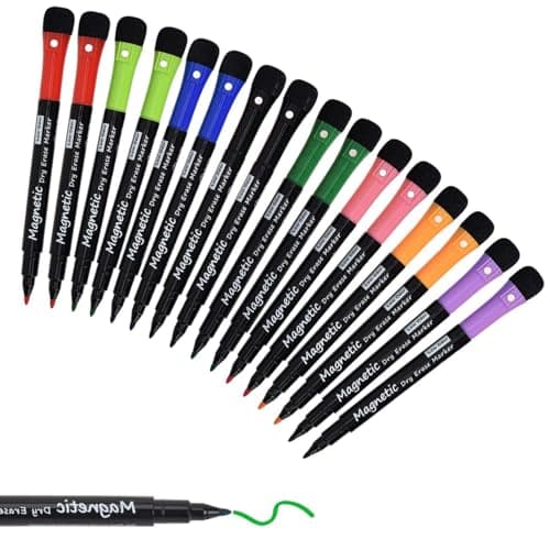 Whiteboard Marker Magnetisch Schwamm 2 in 1 8 Farben Trocken Abwischbar Rundspitze 1-2mm Zuhause Schule Büro