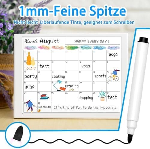 10 Stück Whiteboard Stifte, 9 Farben Magnetic Trockensystem Abwischbare Marker für Büro und Schule
| 10 Stück Whiteboar