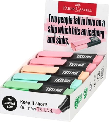 Faber-Castell 154218 Textmarker Set TXTLNR - 8 Pastell Marker für Kinder und Erwachsene | Dichte Farbgebung, Portabel De