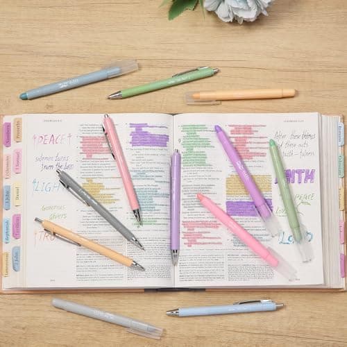 Mr. Pen Bible Highlighter und Stifte - Kein Tränken, 12-Ton-Pack, Gel-Highlighter, Bibel-Stifte ohne Durchtränken