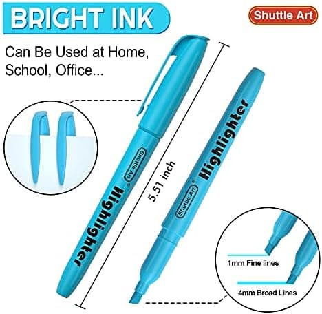 Shuttle Art Textmarker, 30 Stifte, Grün, schnell trocknender, ungiftiger, fluoreszierender Markierer für Erwachsene und