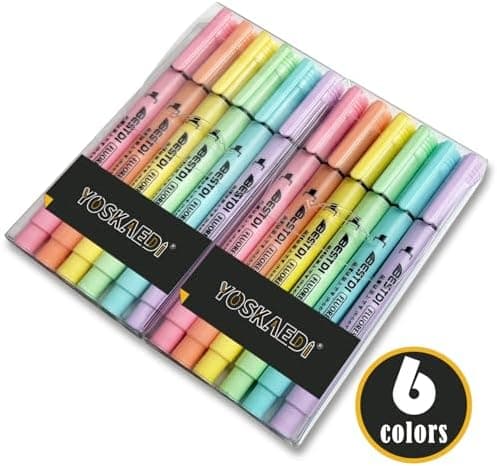 Pastell Set Textmarker 12 Stück leuchtstift No Bleed Highlighter Sehr geeignet für Schulkinder zum Lernen(12er Pack)  
P