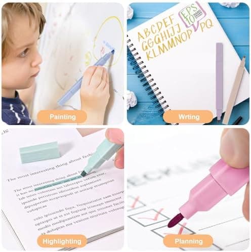 12 Stück Pastell Textmarker für Kinder: Leicht verwendbar und sicher im Haus
| Flexibel Spitzen Textmarker 12 Stück: Fa