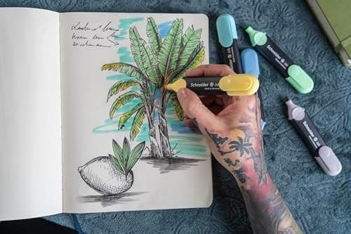 Schneider Job 150 Pastell Textmarker - recycelter Kunststoff, Der blaue Engel ausgezeichnet, 10er Pack rosé