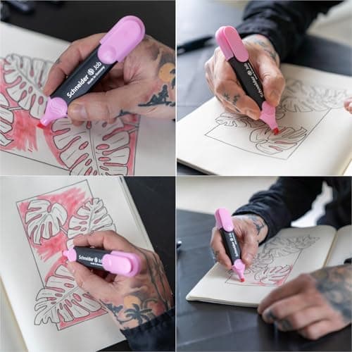 Schneider Job 150 Pastell Textmarker - recycelter Kunststoff, Der blaue Engel ausgezeichnet, 10er Pack rosé
