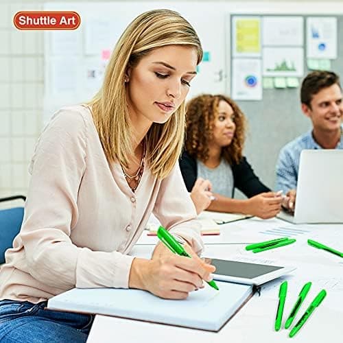 Shuttle Art Textmarker, 30 Stifte, Grün, schnell trocknender, ungiftiger, fluoreszierender Markierer für Erwachsene und